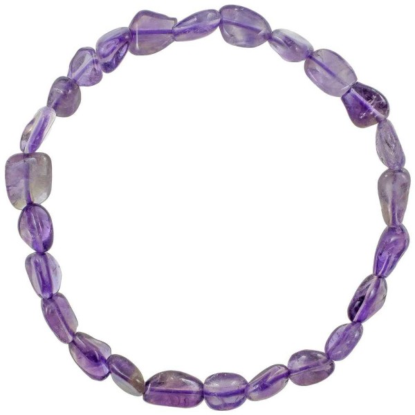 Bracelet en améthyste - Perles pierres roulées mini. - Photo n°1