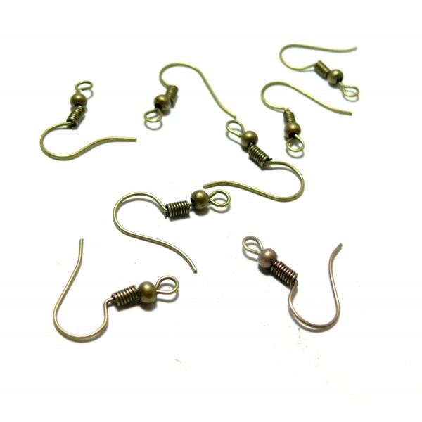S11332 PAX 200 Boucles d'oreille crochets hamecons metal couleur Bronze - Photo n°1