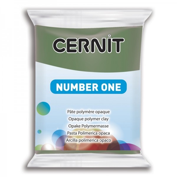 1 pain 56g pate Cernit Number One Vert Olive Ref 56645 - Photo n°1