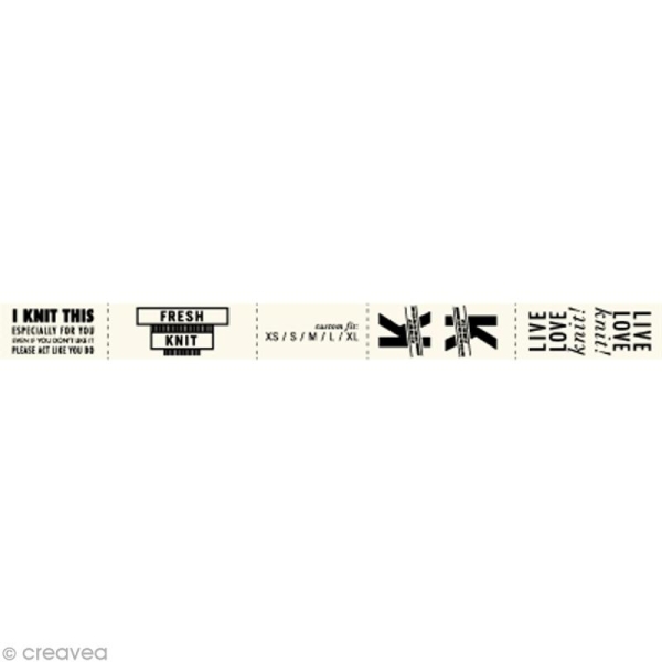 Assortiment de labels en tissu 1,5 cm - Textes anglais - 55 étiquettes - Photo n°1