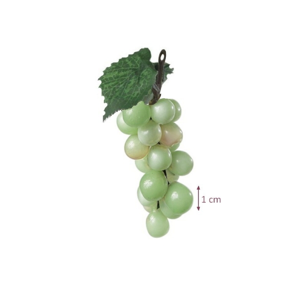 Petite grappe de Raisins Verts artificielle, dim. 8 cm, fruits factices déco automnale - Photo n°1