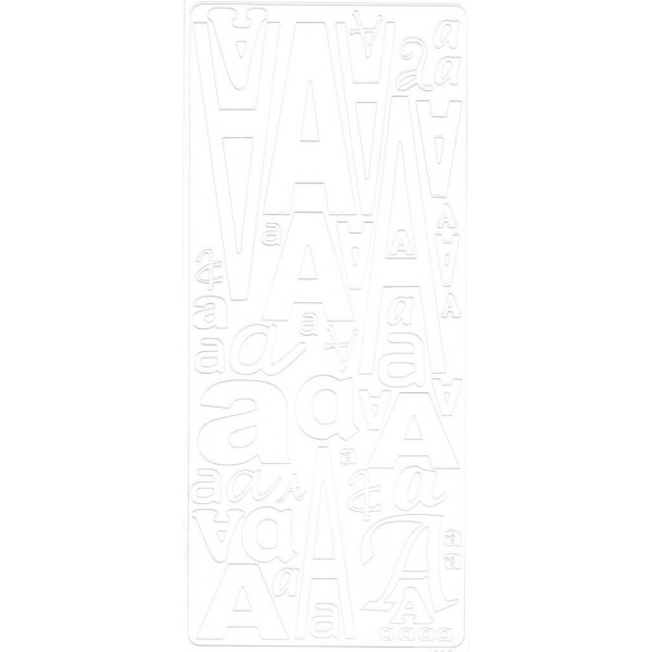 Planche de stickers peel off alphabet blanc de A à Z Alphabet - O - Photo n°1