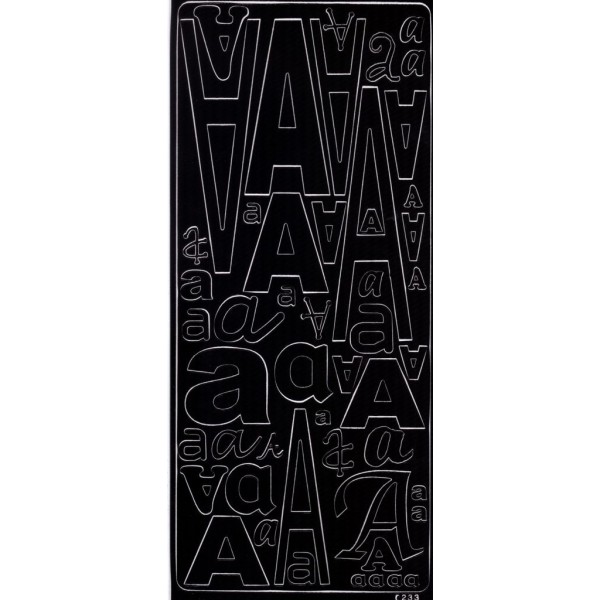 Planche de stickers peel off alphabet noire de A à Z Alphabet - D - Photo n°1