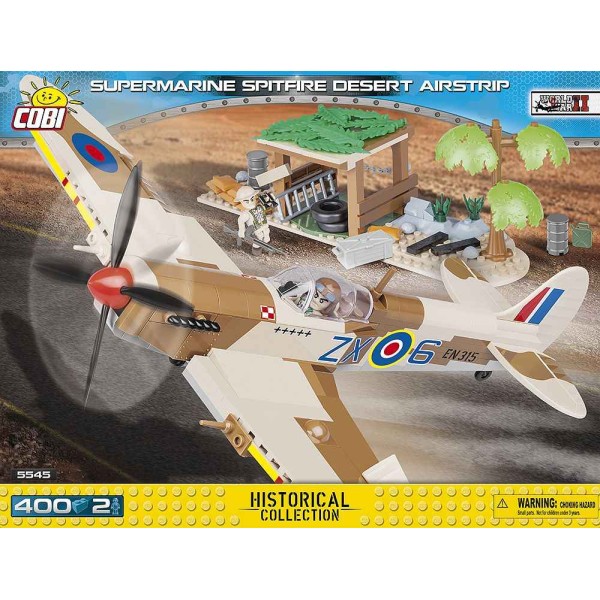 Supermarine Spitfire Mk.IX Desert Airstrip - 400 pièces, 2 figurines Cobi - Photo n°1