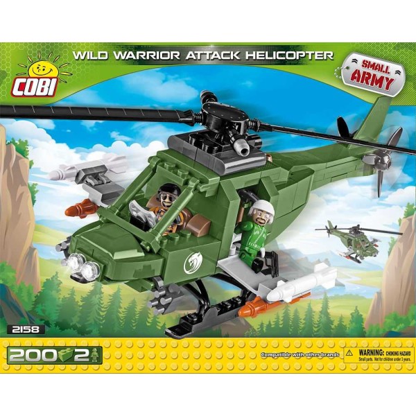 Hélicoptère d'attaque Wild Warrior - 200 pièces, 2 figurines Cobi - Photo n°1