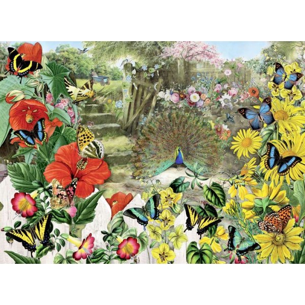Papillons et Paon - Puzzle 1000 pièces Anatolian - Photo n°1