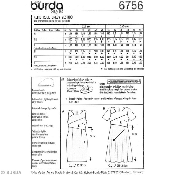 Patron Burda - Femme - Robe fourreau et dansante - 6756 - Photo n°4