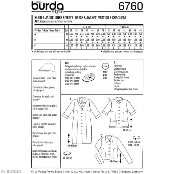 Patron Burda - Femme - Robe chemise et veste - 6760 - Photo n°4