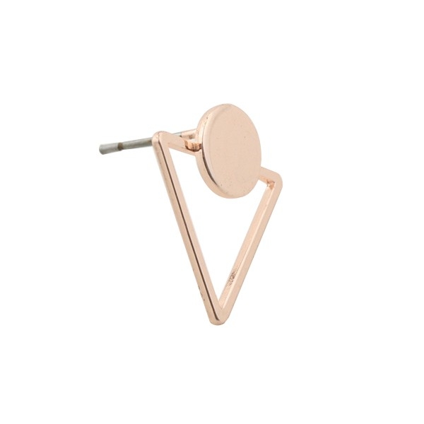 Boucles d'oreilles triangle + rond 15x18 mm rose gold x2 - Photo n°1