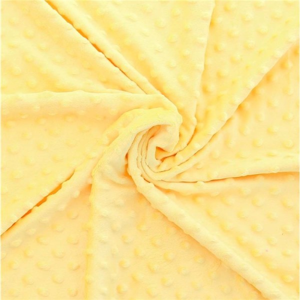 Tissu minkee à pois jaune citron - Photo n°1