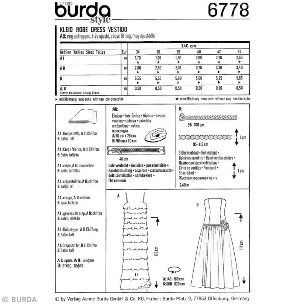 Patron Burda - Femme - Robe de soirée - 6778 - Photo n°4