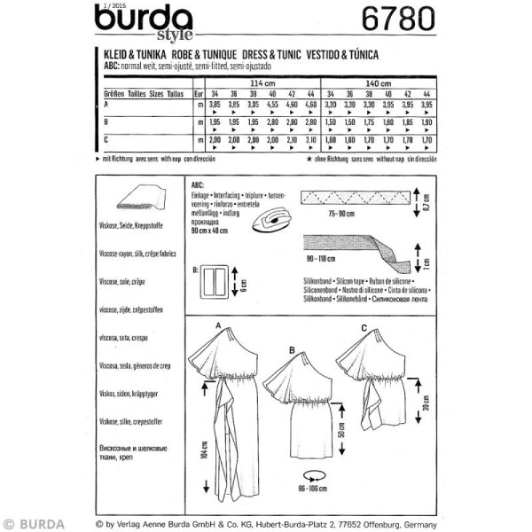Patron Burda - Femme - Robe et tunique fluides - 6780 - Photo n°4
