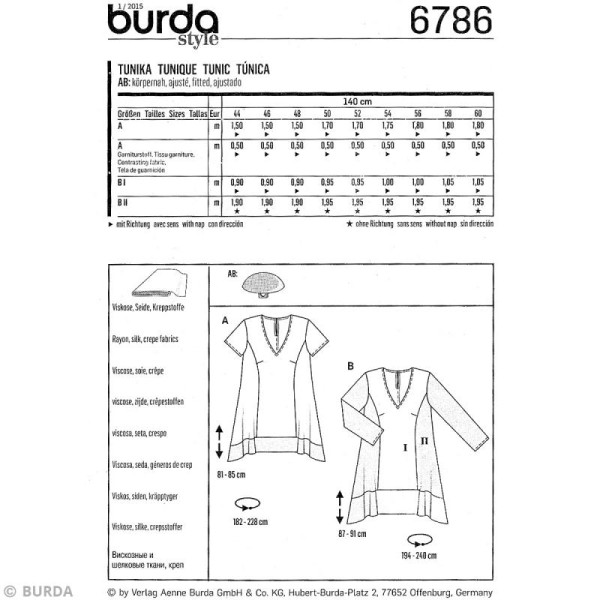 Patron Burda - Femme - Tunique à pans grande taille - 6786 - Photo n°4
