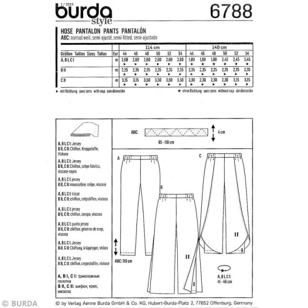 Patron Burda - Femme - Pantalon décontracté grande taille - 6788 - Photo n°4