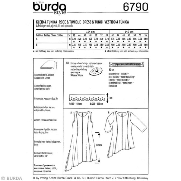 Patron Burda - Femme - Robe et tunique asymétriques grande taille - 6790 - Photo n°4