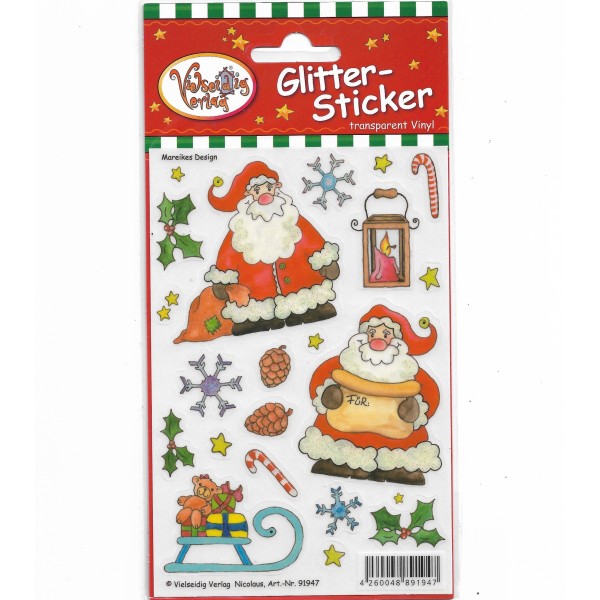 Glitter Stickers Père Noël Luge - Photo n°1