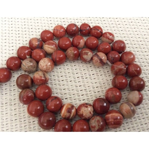 Perles De Jaspe Rouges Marbrées - Photo n°1