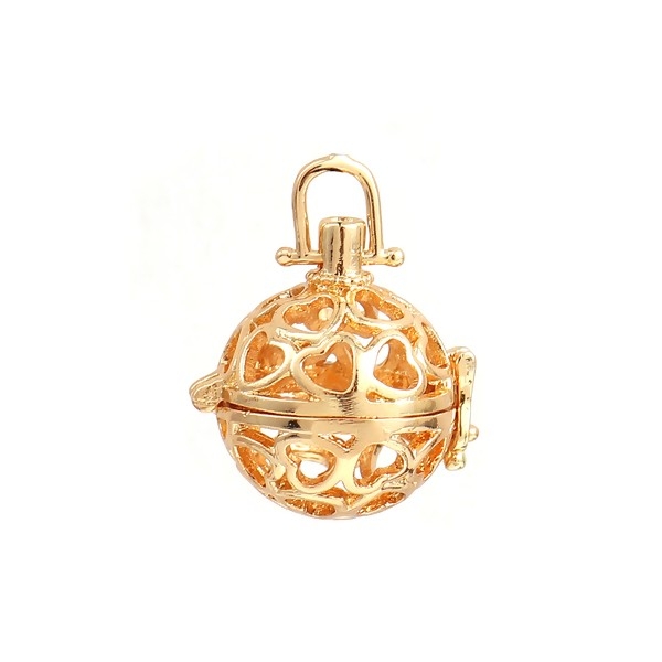 PS110122325 PAX 1 Pendentif Cage et Perle Bola Nature Harmony Grossesse 12mm couleur Or - Photo n°1