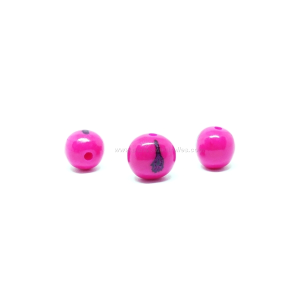 10 Perles Açai - Fuchsia - Photo n°1