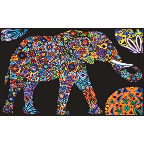 Elephant - Pochette A4 - crayons inclus - 36x26x1,8 cm - à colorier Colorvelvet - Photo n°1