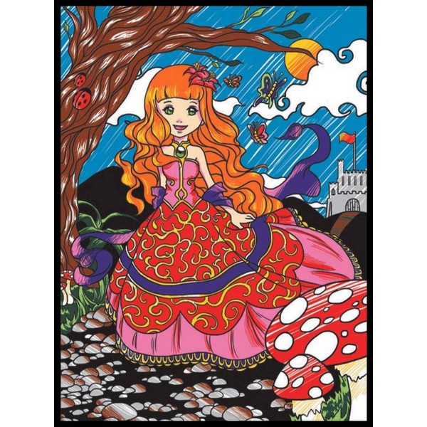 La princesse - 12 feutres inclus - 21 x 29,7 cm - à colorier Colorvelvet - Photo n°1