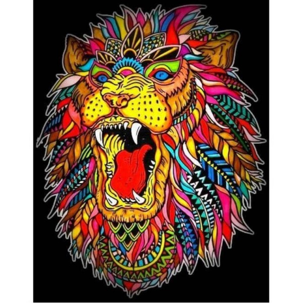 Lion - 12 feutres inclus - 21 x 29,7 cm - à colorier Colorvelvet - Photo n°1