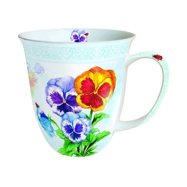 Mug, tasse, porcelaine AMBIENTE 10.5 cm 0.4 l AQUARELL PANSY - Photo n°1