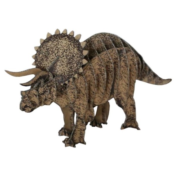 Dinosaure Triceratops en Carton brun à construire M 42x20x10 Animatomy - Photo n°1