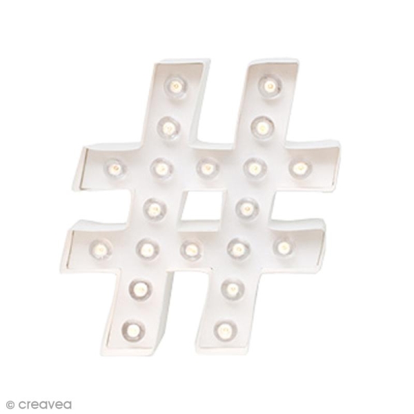 Forme lumineuse à Led Hashtag - 20,5 x 18 x 5 cm - Photo n°1