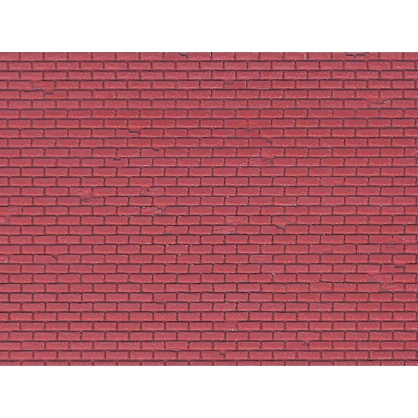 Plaque murale brique rouge  - Echelle HO - Photo n°1