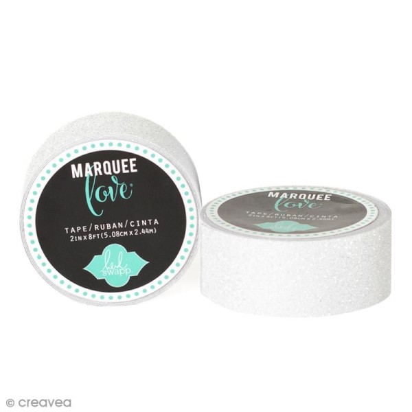 Masking tape pailleté Marquee Love - Blanc - 2,22 cm x 3,05 m - Photo n°1