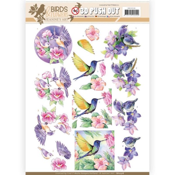 Carte 3D prédéc. - SB10318 - Birds and Flowers - Oiseaux tropicaux - Photo n°1