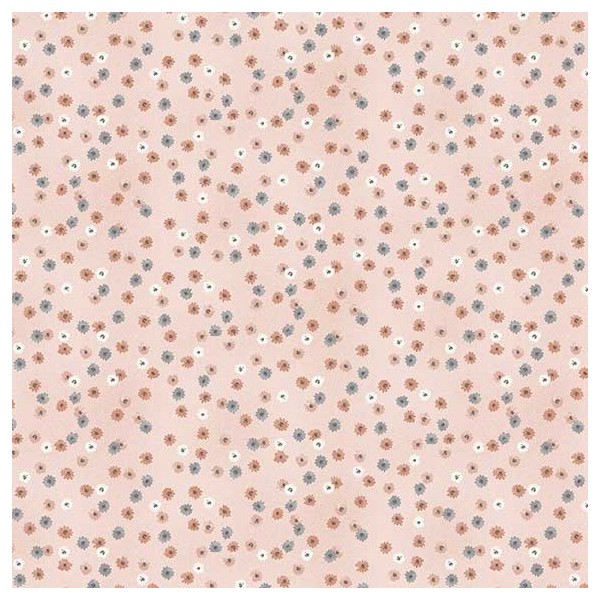 Tissu patchwork floraison fond rose - Dream de Makower Dimensions:par 10 cm - Photo n°1