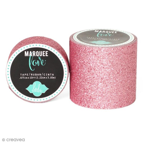 Masking tape large pailleté Marquee Love - Rose clair - 5,08 cm x 2,44 m - Photo n°1