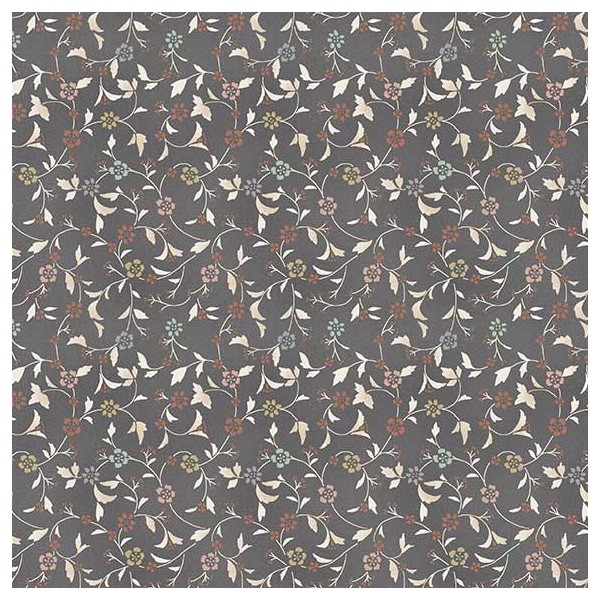 Tissu patchwork volutes fleuries fond gris - Dream de Makower Dimensions:par 10 cm - Photo n°1