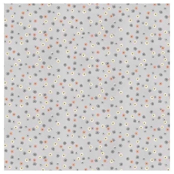 Tissu patchwork floraison fond gris - Dream de Makower Dimensions:par 10 cm - Photo n°1