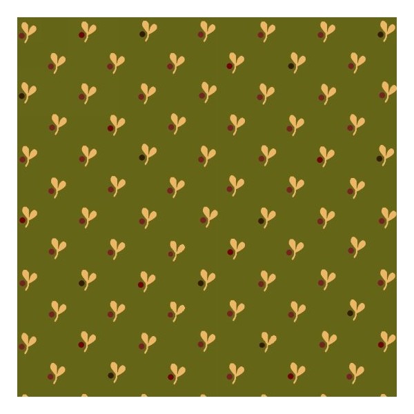 Tissu patchwork plumetis fond vert olive - Farmstead Harvest de Kim Diehl Dimensions:par 10 cm - Photo n°1