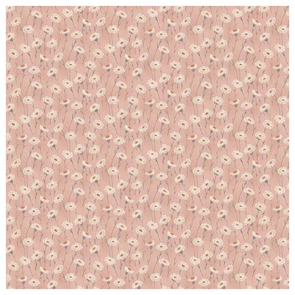 Tissu patchwork champs de fleurs fond rose - Dream de Makower Dimensions:par 10 cm - Photo n°1