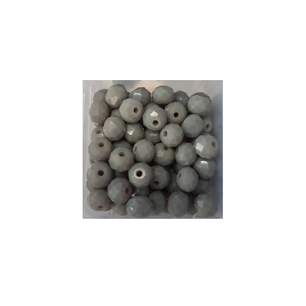 Perles à facettes grises 6*4mm x30 - Photo n°2