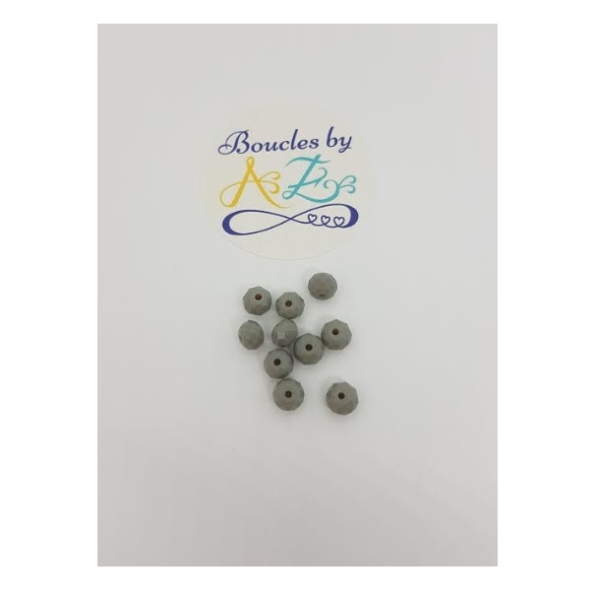 Perles à facettes grises 6*4mm x30 - Photo n°1