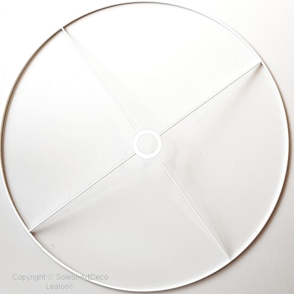 Cercle Ossature Diamètre 90cm, Tête ronde en Métal Epoxy blanc, pour douille diam 40mm E27 - Photo n°1
