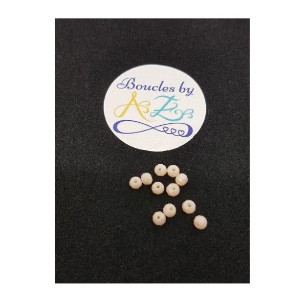 Perles à facettes beiges 4*3mm x50 - Photo n°1