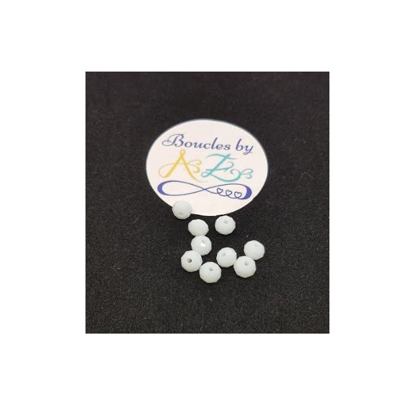 Perles à facettes blanches 6*4mm x30 - Photo n°1