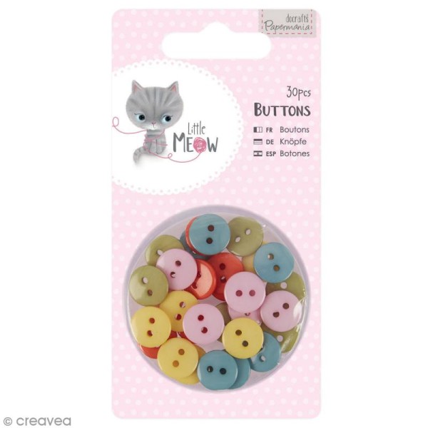 Assortiment de boutons Little Meow- 30 pcs - Photo n°1