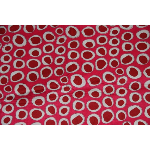 Tissu de coton rouge et fushia en 1.1m - Photo n°1