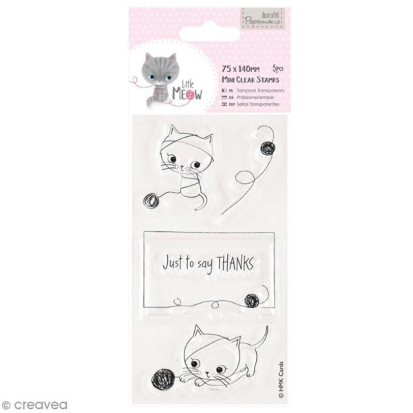 Mini Tampon Clear - Little Meow - Just To Say - 5 pcs - Photo n°1