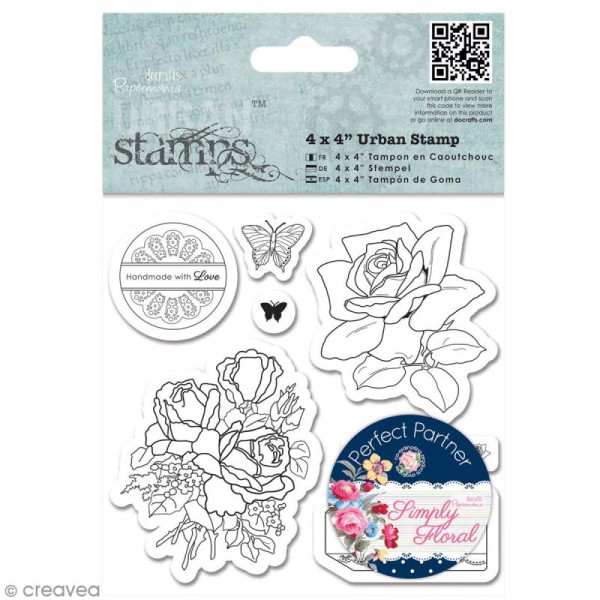 Tampons cling Fleurs - Simply Floral - 7 pcs - Photo n°1