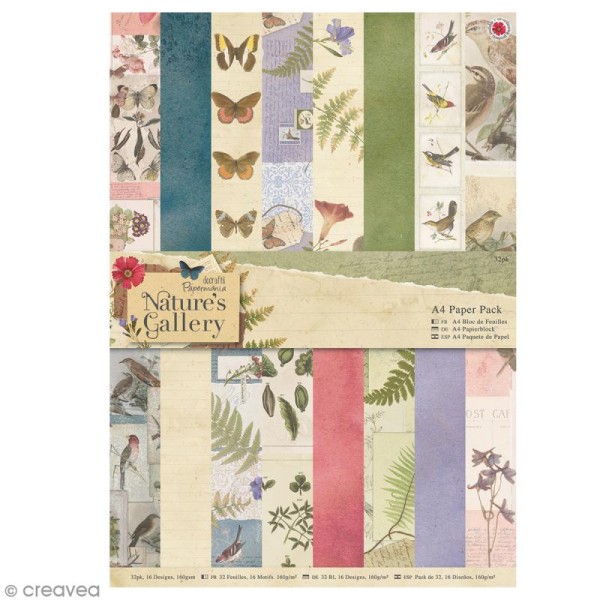 Papier scrapbooking Papermania - Nature's Gallery A4 - 32 feuilles - Photo n°1