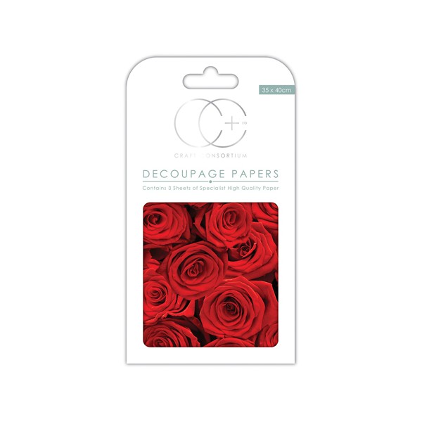 3 Feuilles patch qualité 35x40 cm Roses rouges - Photo n°1