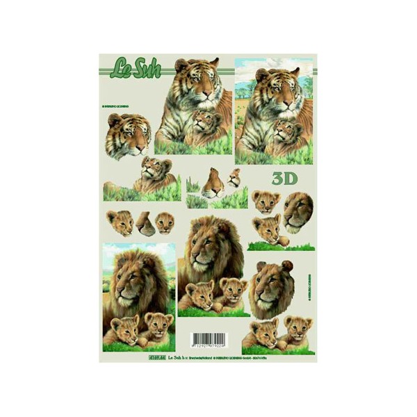 Carterie 3D A4  - Lions et tigres - Photo n°1